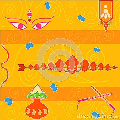 India festival Happy Dussehra background Vector Illustration