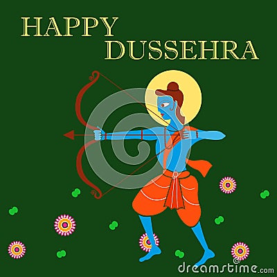 India festival Happy Dussehra background Vector Illustration