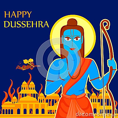 India festival Happy Dussehra background Vector Illustration