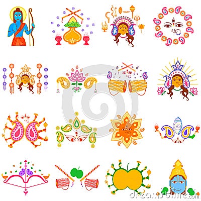 India festival Happy Dussehra background Vector Illustration