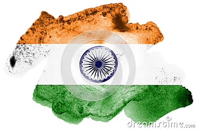 India flag is depicted in liquid watercolor style isolated on white background Stock Photo