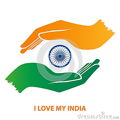 India flag Hand Gesture Stock Photo