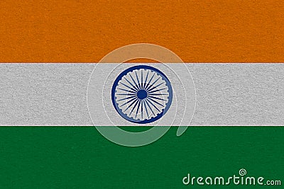 India flag painted on paper Stock Photo