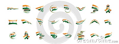 India flag, vector illustration on a white background Vector Illustration