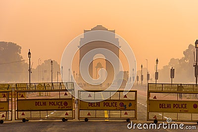 Silhouette of India gate Editorial Stock Photo