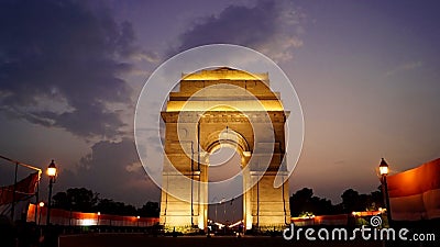 India Gate at night Stock Photo