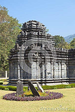 India. Goa. The only remained Mahadev temple the XIII century in Tambdi Surla Stock Photo