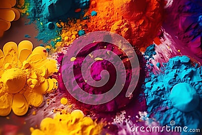 India holi background, festival celebration with copy space Stock Photo