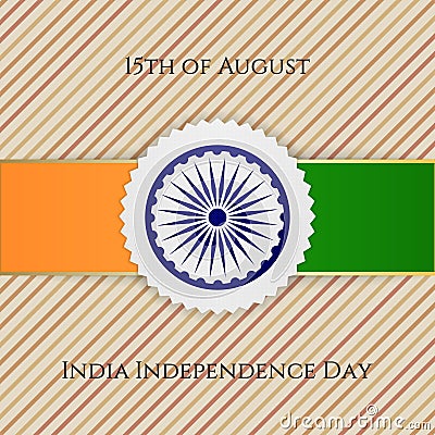 India Independence Day festive Emblem Vector Illustration