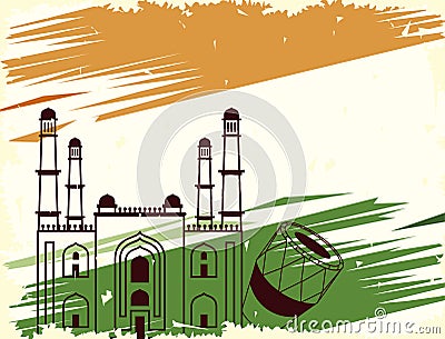 india independence day postcard Vector Illustration