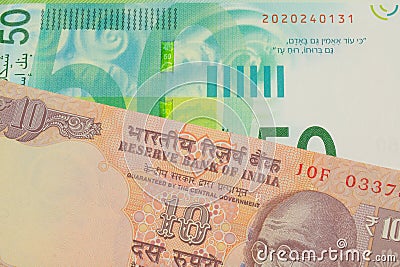 India, Indian, New Delhi, rupee, orange, ten, Ocean, INR, money, currency, mint, mints, change, small, monies, currencies, close, Stock Photo