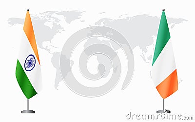 India and Ireland flags for official meeting Vector Illustration