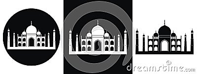 India logo. Isolated Indian architecture architecture on white background Vector Illustration