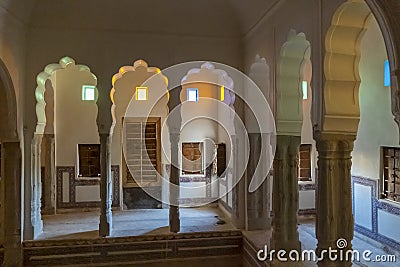 India Mandawa Rajasthan Haveli the rooms of the wives of the Maharaja Stock Photo