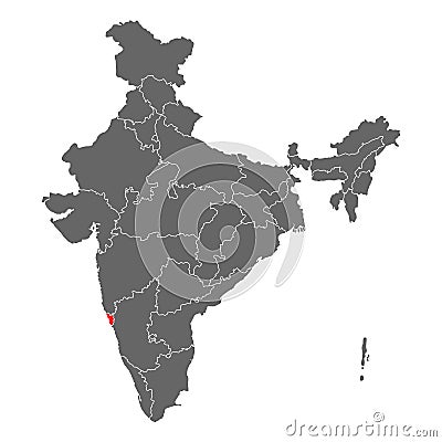 India map graphic, travel geography icon, indian region GOA, vector illustration Vector Illustration