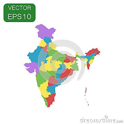 India map icon. Business cartography concept India pictogram. Vector illustration on white background. Vector Illustration
