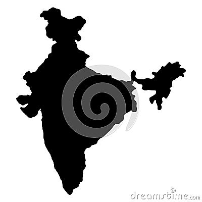 India map silhouette vector illustration Vector Illustration