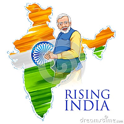 India map tricolor flag background with proud Indian people Vector Illustration