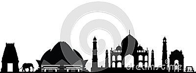 India new delhi skyline Vector Illustration