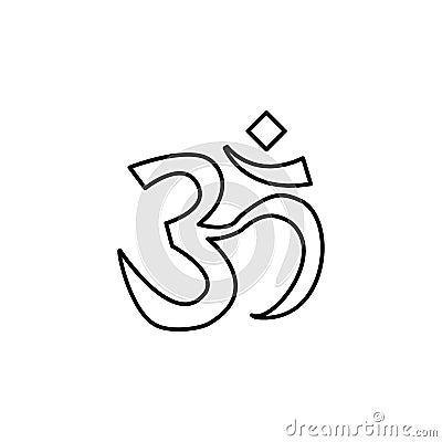 India, om icon. Element of India culture icon. Thin line icon for website design and development, app development. Premium icon Stock Photo