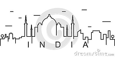 India outline icon. Can be used for web, logo, mobile app, UI, UX Vector Illustration