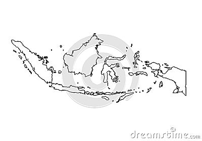 India outline map country emblemIndonesia outline map country shape state symbol national borders Vector Illustration