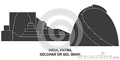 India, Patna, Golghar Or Gol Ghar travel landmark vector illustration Vector Illustration