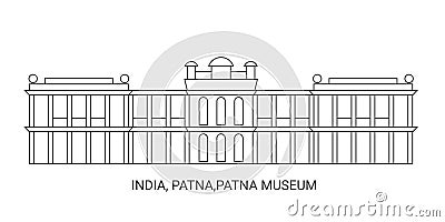 India, Patna,Patna Museum, travel landmark vector illustration Vector Illustration