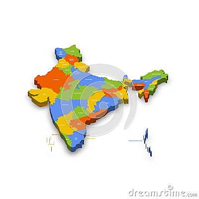 India political map of administrative divisions Vector Illustration