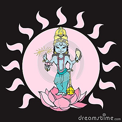 India series - Vshnu Vector Illustration