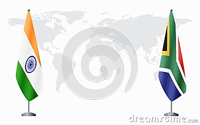 India and South Africa flags for official meeting Vector Illustration