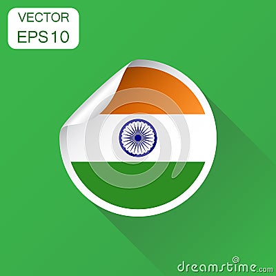 India sticker flag icon. Business concept India label pictogram. Vector Illustration