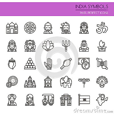 India Symbols Vector Illustration