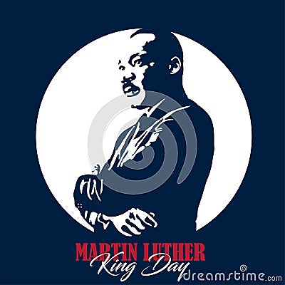 Martin Luther King Jr. was an American Christian minister and activist Vector Illustration