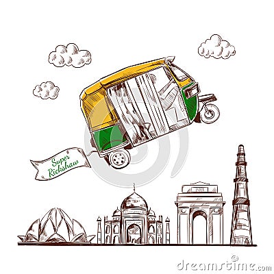 India. Travel. Vector Vector Illustration