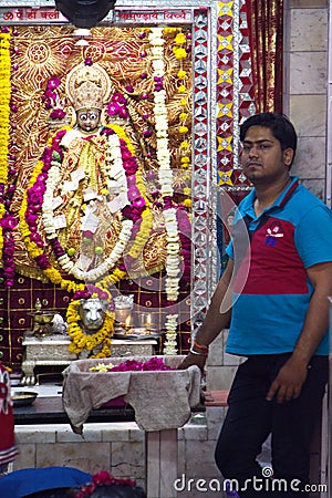 Shrine and image of God probably Shiva Editorial Stock Photo