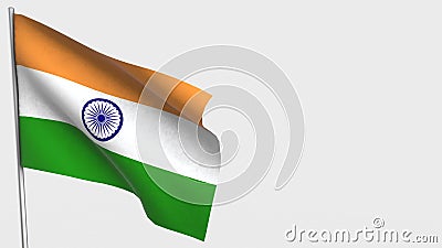 India Waving Flag Animation on Flagpole. Stock Footage - Video of  political, state: 158250274