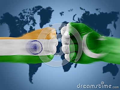 India x Pakistan Stock Photo