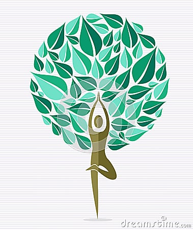 India yoga leaf tree Vector Illustration