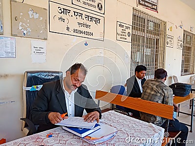 an indian advocate working alone at court room in India January 2020 Editorial Stock Photo