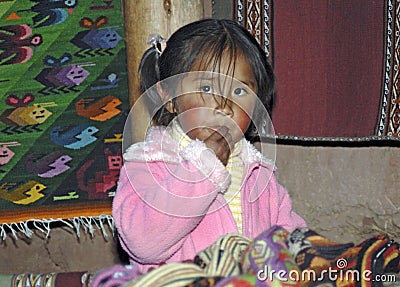 Indian Andean Girl Editorial Stock Photo