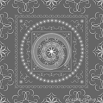 Indian, Arabic, Turkish oriental mandala seamless pattern vintage element. Vector Illustration