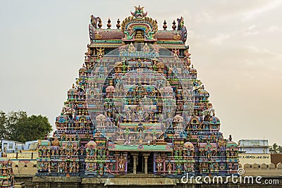 Beauty of Temple Tower Front full View Srirangam Stock Photo