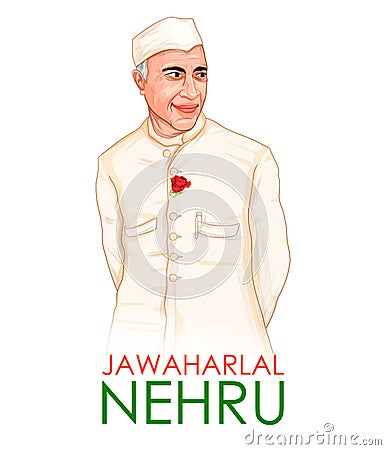 Indian background with Nation Hero and Freedom Fighter Jawaharlal Nehru Pride of India for 14th November Happy Children Vector Illustration