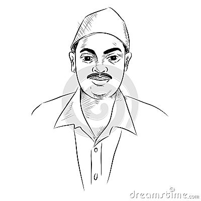 Indian background with Nation Hero and Freedom Fighter Shivaram Rajguru Pride of India Vector Illustration