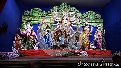 Indian Bangali durga puja image in silchar town Editorial Stock Photo