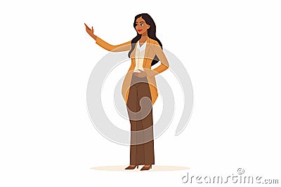 indian bharat woman in business suit vector isolated vector style illustration Vector Illustration