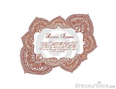 Indian border - oriental frame with orient ornament. Ornamental vector Vector Illustration