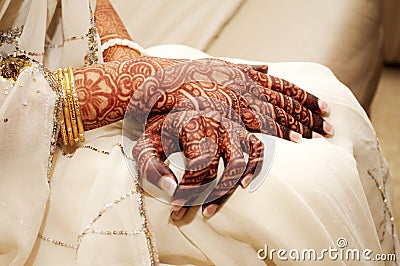 Indian Brides henna hand Stock Photo