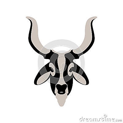 Indian cattle oxen head vector illustration style Flat Vector Illustration